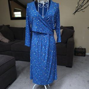 NWT GAP sz small wrap dress , blue floral print